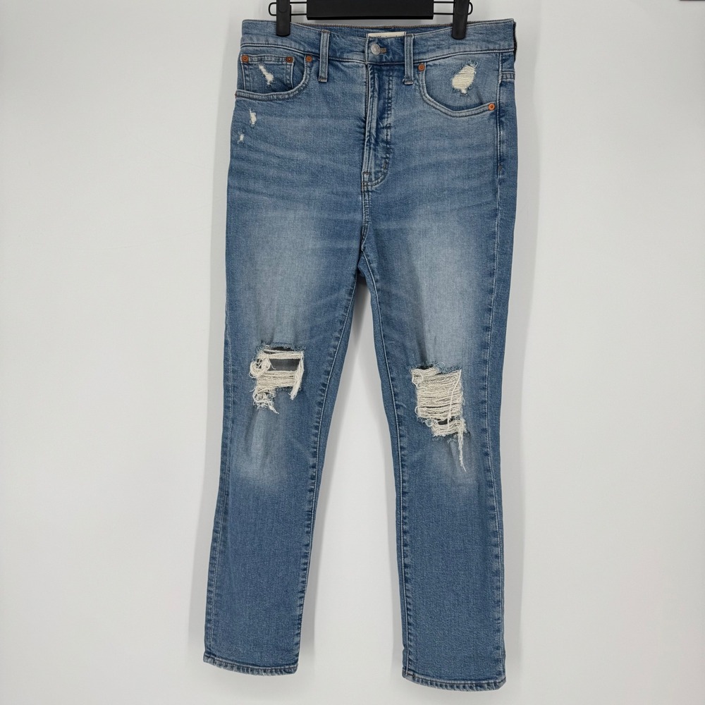 Madewell The Perfect Vintage Jean Women 28 Distressed High Rise Straight Blue‎ - Picture 2 of 6